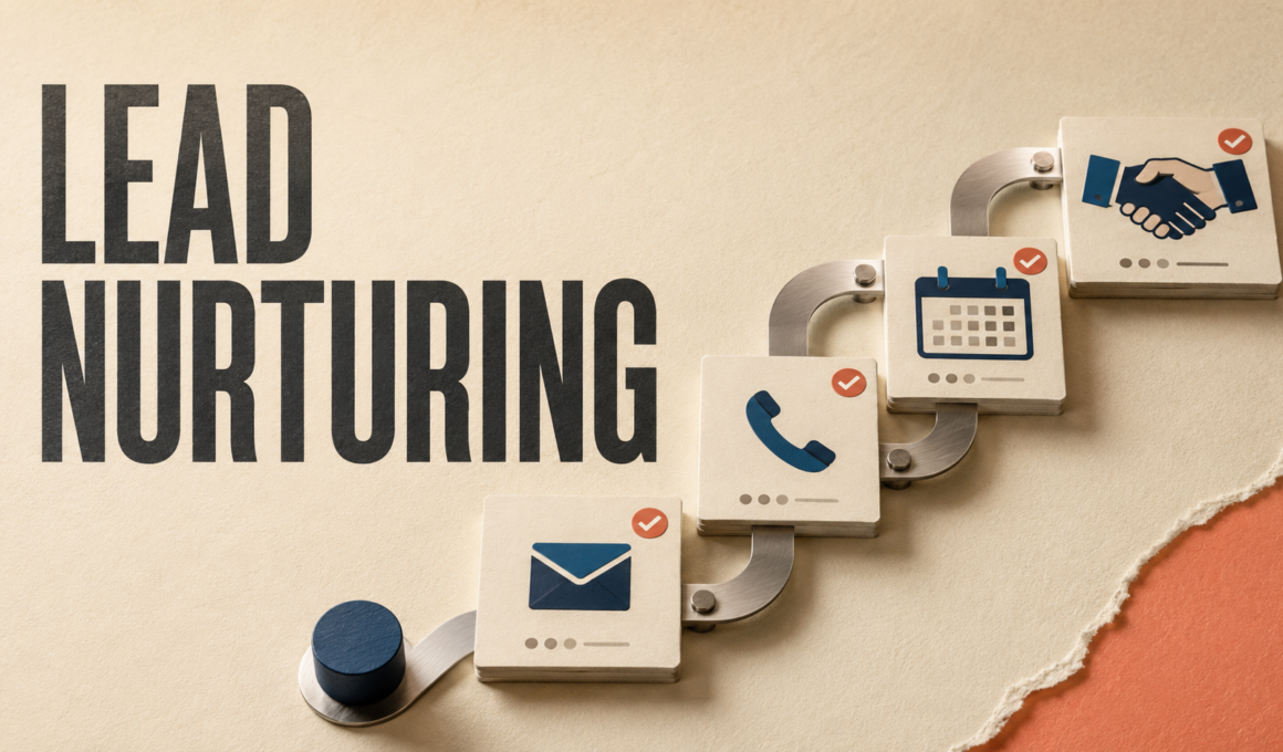 Lead-nurturing process showing email, phone, appointment and customer-conversion stages